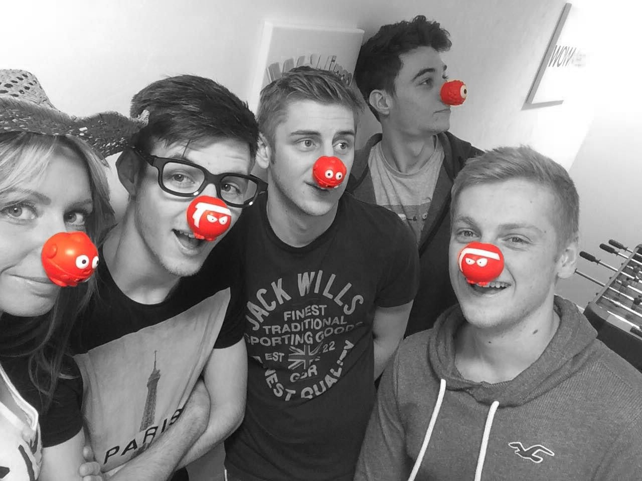 Team celebrating Red Nose Day