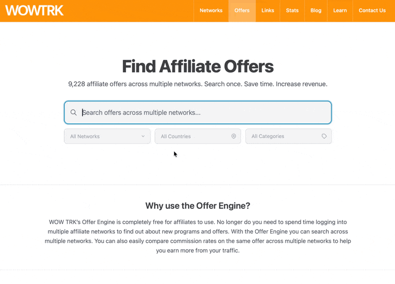 Animated GIF of the new Offer Engine search speed
