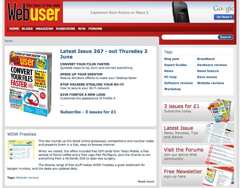 WebUser Magazine Feature for WOW Freebiess