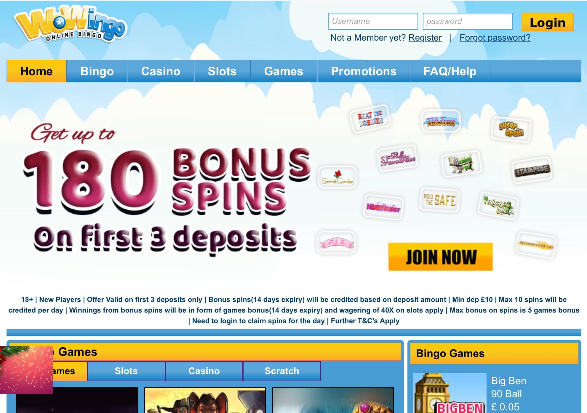 Wowingo Website Screenshot before closing