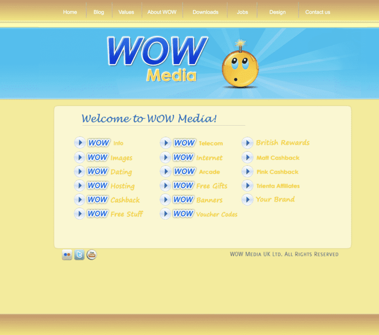 The WOW Media site in 2009