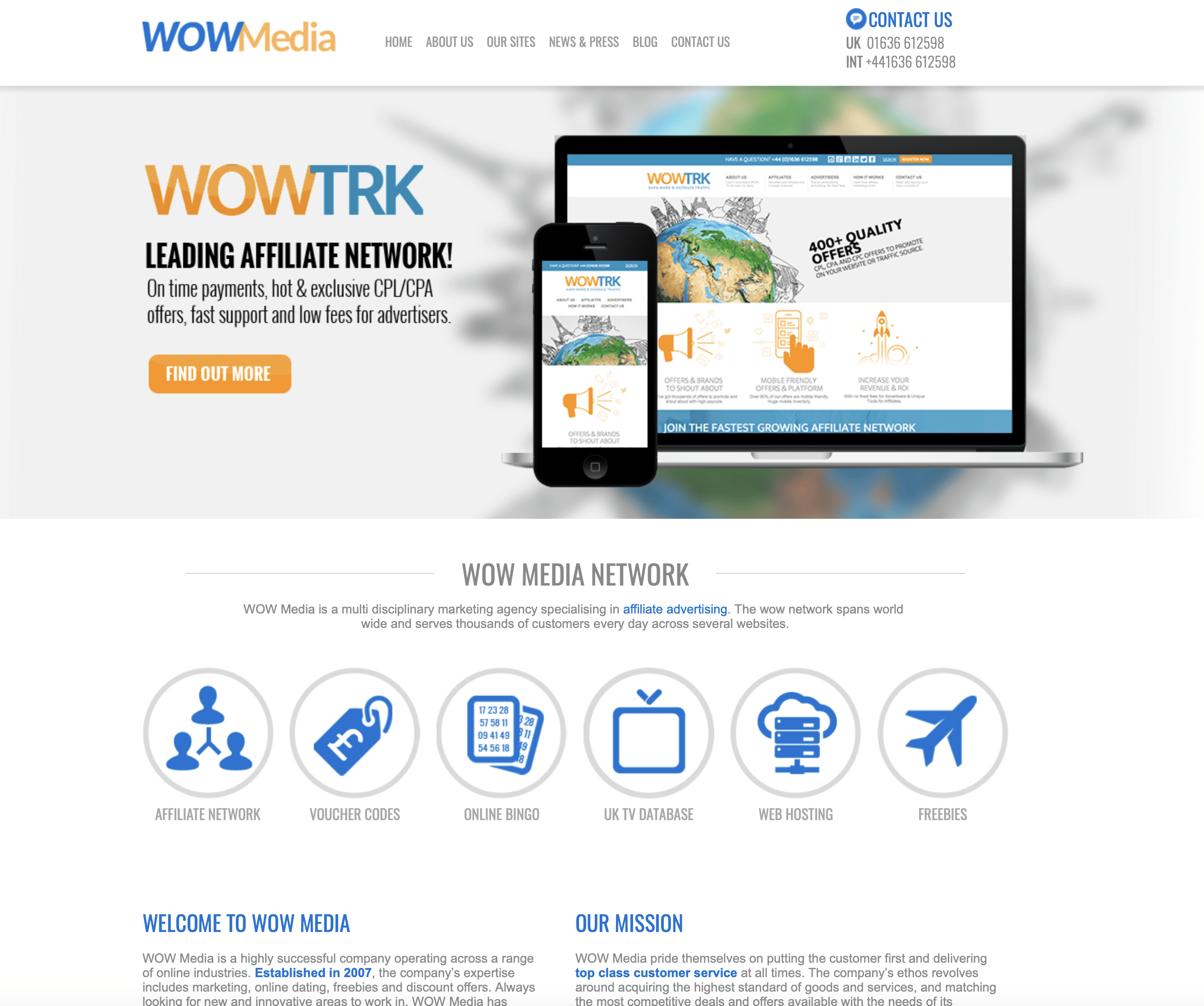 The WOW Media site in 2014